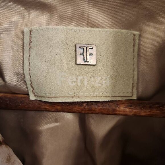 Leather Cowhide Print Rhinestone Moto Jacket Size Large - Picture 7 of 7